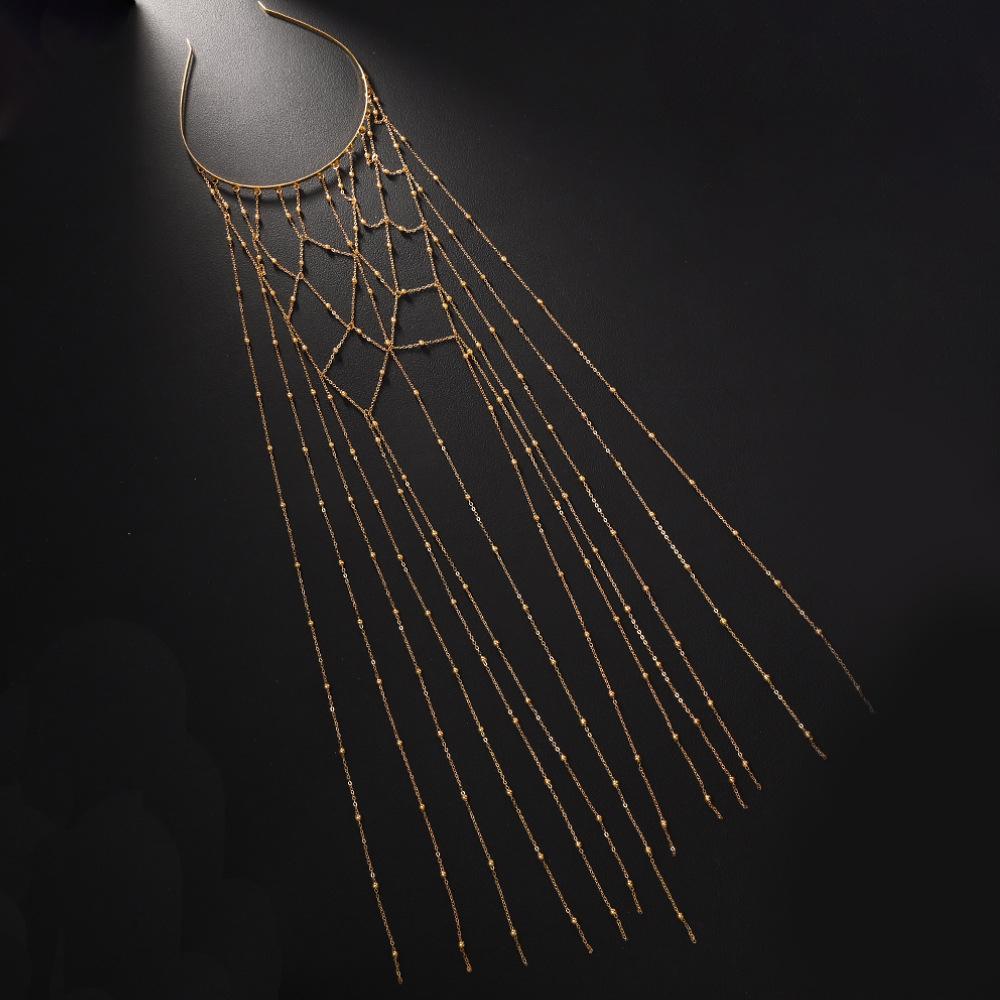 Übertriebener Kristall-Quasten-Choker für Damen Einzigartiger Strass-Netz-Körper Schmuck Exotische Nachtclub-Party Abschlussball Schulterkette