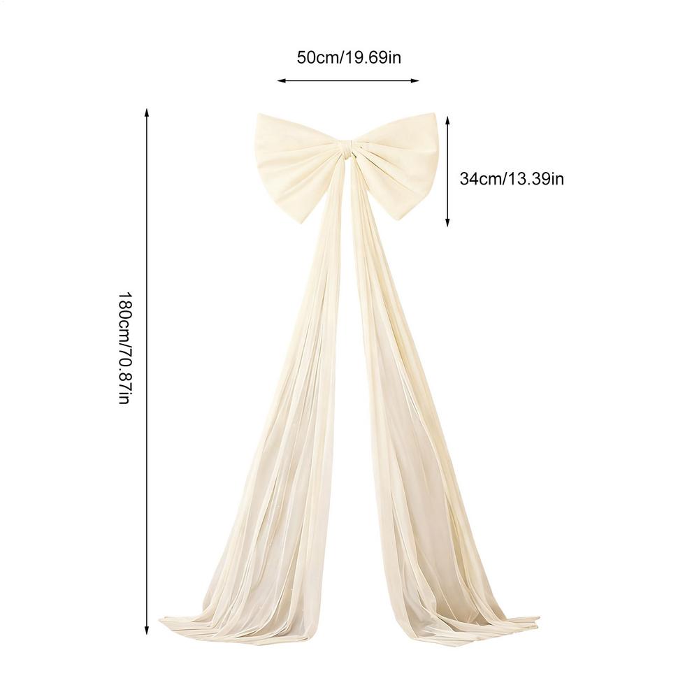 180cm Super Large Christmas Bow WineRed Velvet Christmas Tree Topper Bow Long Streamers Ribbon Bow Front Door Pendant