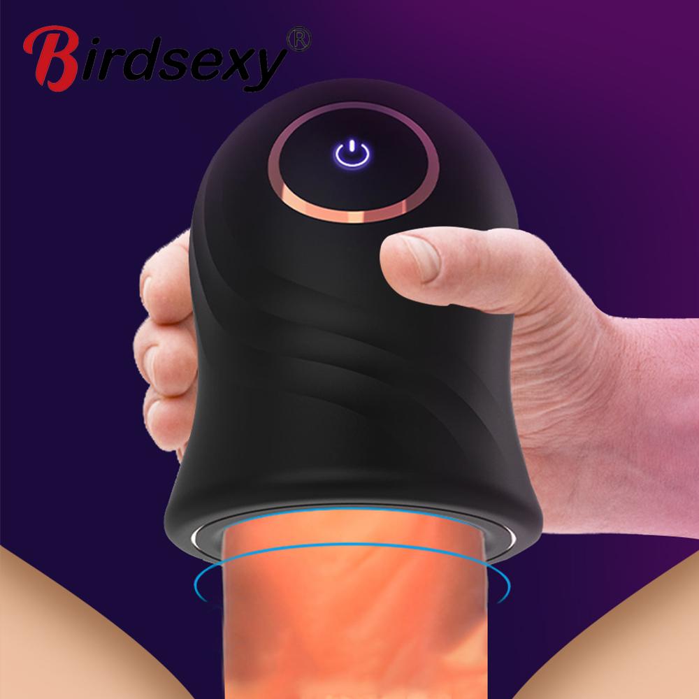 Mužská masturbátor Cvičitel orálního sexu Vibrátor Sexuální hračky pro muže Vagina Real Pussy Adult Delay Automatic Climax Glans Stimulate Man