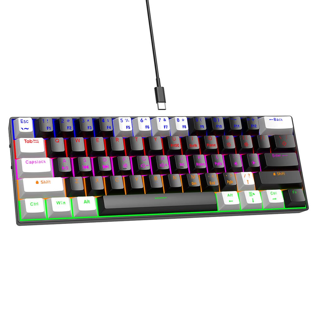 AMZ Hot Sale 60% Mechanical Keyboard 61 Keys 60 Percent RGB LED Backlit Teclado Gamer Wired Gaming Keyboard for Laptop Computer