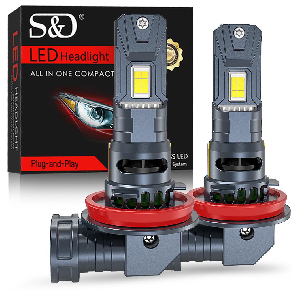 2 Adet 32000LM H4 LED Far Ampulü Mini Turbo H7 H11 LED H8 9005 HB3 9006 HB4 70W Araba Sis Lambası Yüksek/Düşük Işın Far Otomatik Tak-Çalıştır Lamba 6500K Beyaz