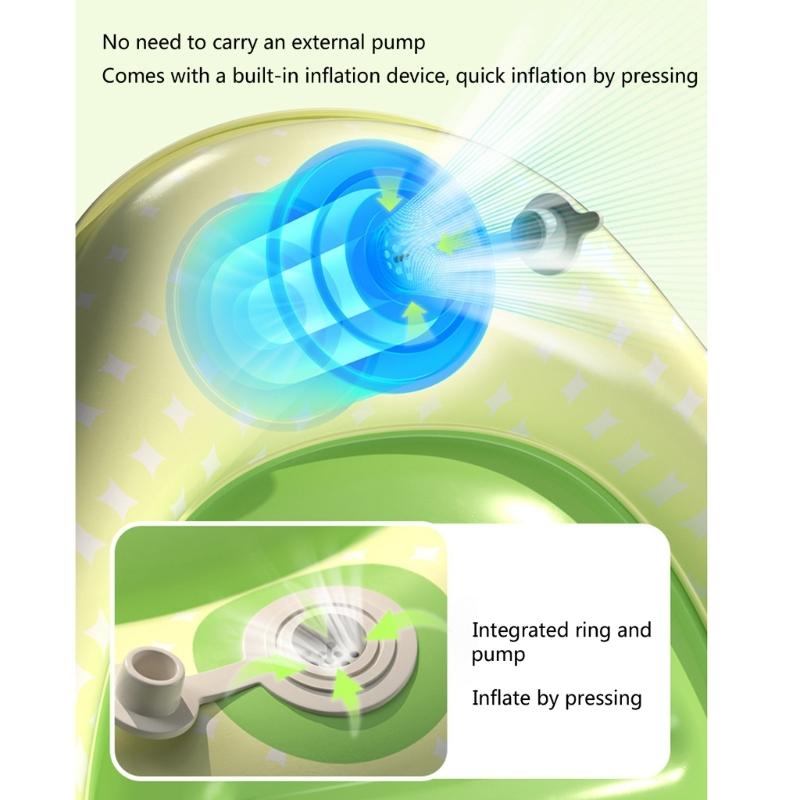 Press Inflatable Children Water Float Board Thick PVC Construction Non Slip Handles For Swimming Safety