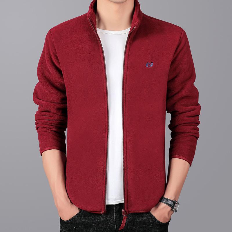 Chaqueta de Forro Polar para Hombre Chaqueta de Forro Polar para Hombre Prenda Superior Chaqueta de Exterior Forro Primavera Otoño Invierno Sudadera Cardigan Gruesa de Doble Cara