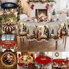 Waterproof 2D Flat Tablecloth Red Green Contrast Color Stain-resistant Christmas Round Tablecloth Non-slip Candy Stripe