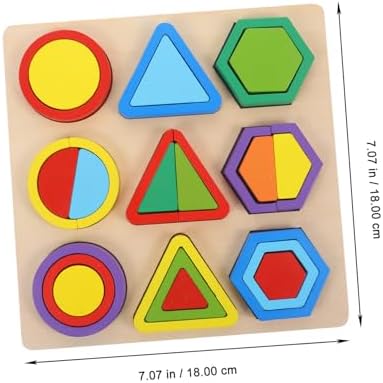Toddmomy Wooden Geometric Shapes Puzzle for Toddlers, Educational Shape Color Learning Toy, Montessori Preschool Learning Puzzle for Boys Girls