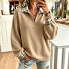 Women's Long Sleeve Half Zip Sweatshirt with Stand Collar Casual Pullover