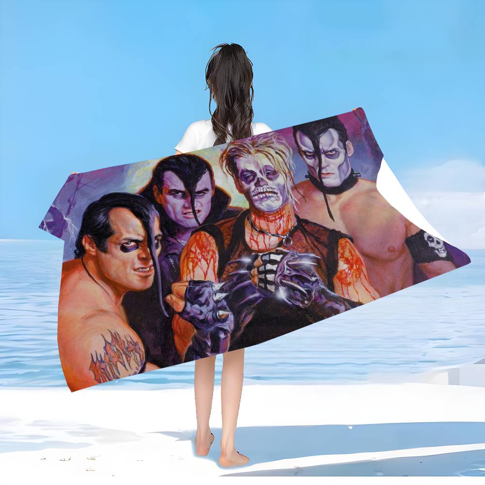 Punk Band M-Misfits Bath Towel Microfiber Soft Water Absorbing Breathable For Girl Kids Decorative Cartoon Beach Towel