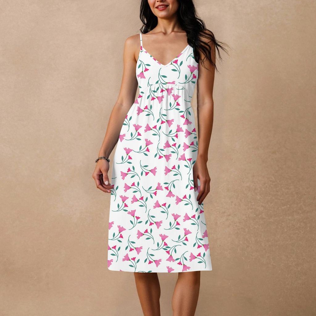 Dámské špagetové šaty bez zad s mašlí, volné, ležérní, plážové, prázdninové, letní šaty