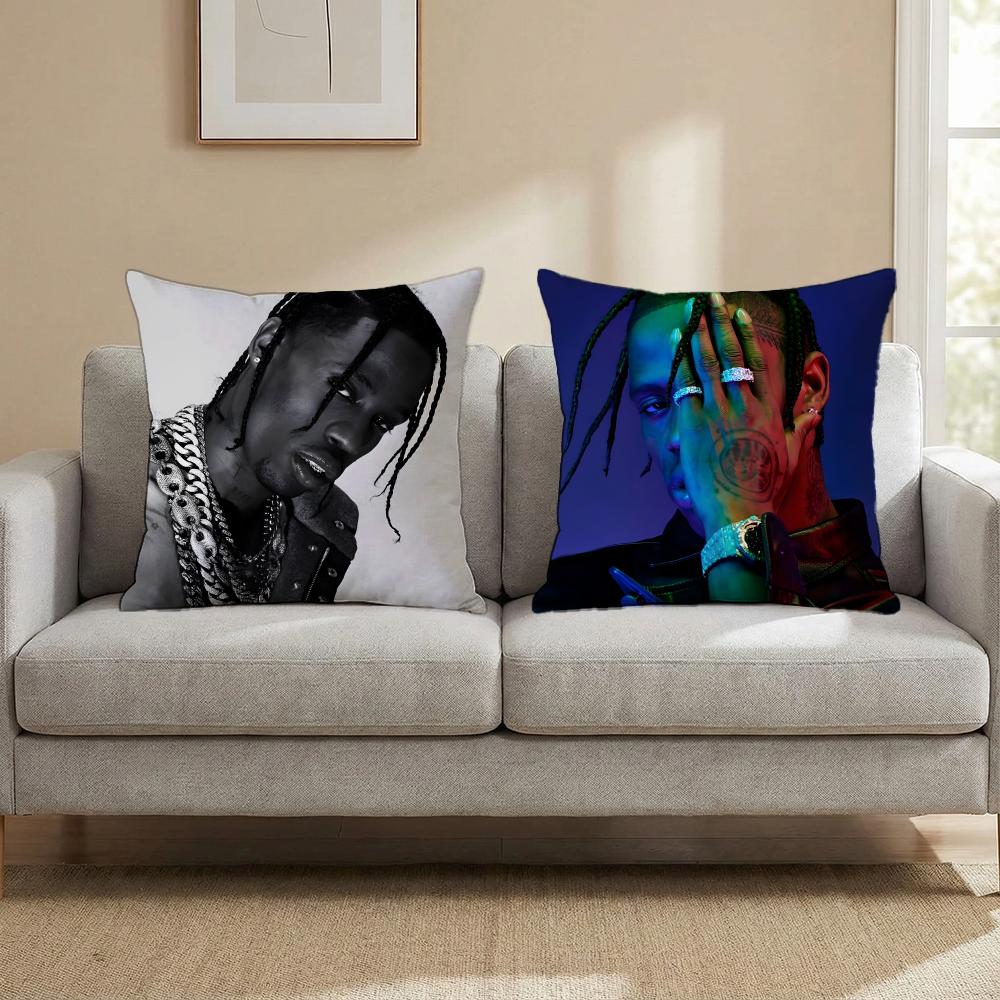 Travis Scott Cushion Cover Multi-Scene Pillow Cover for Home & Car - Reversible, Soft & Durable for Daily Use
