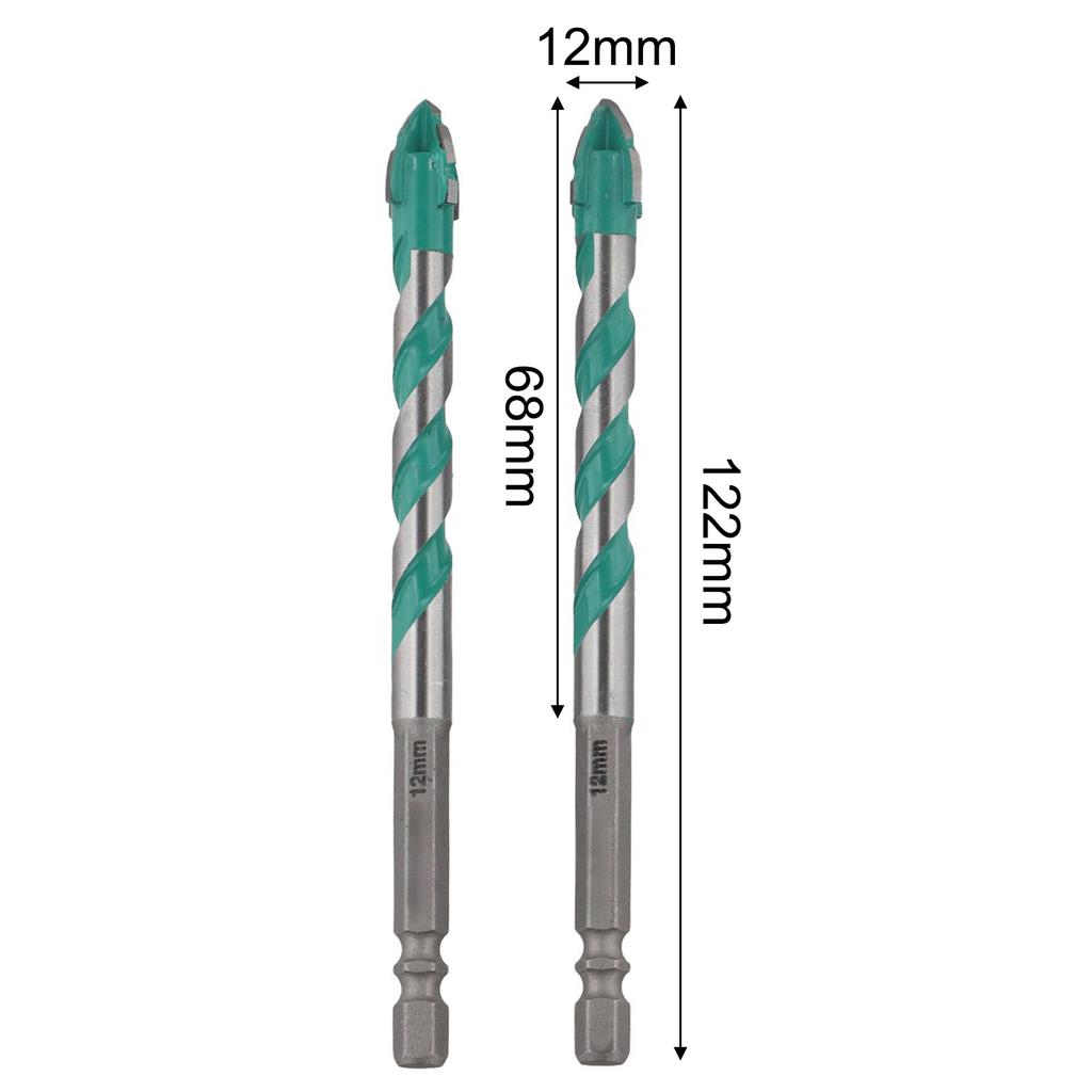 Multi-Material Bits Drill Bits Home Improvement Workshop Tasks Four-edge Serrated Glass Wood Metal Tiles Versatile Compatibility