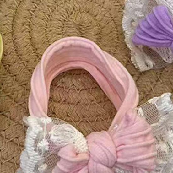 Yousheng Hair Tie Embroidery Lace Double Layer Bow Decor Hair Rope High Elasticity Ponytail Holder Women Hair