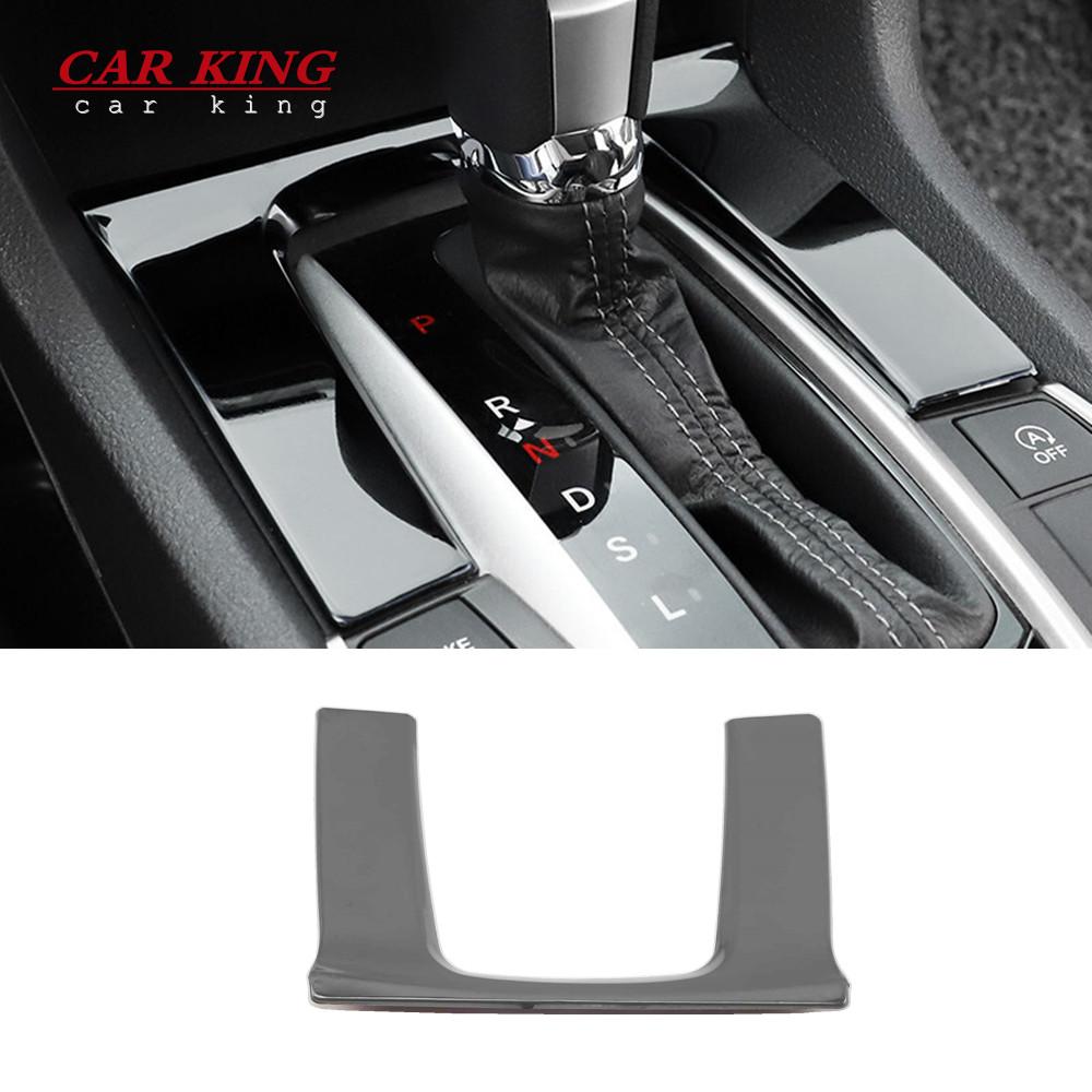 Stainless Steel Auto Styling Stickers For Honda Civic 10th 2016 2017-2019 Accessories Interior Gears Shift Knob Cover Decoration