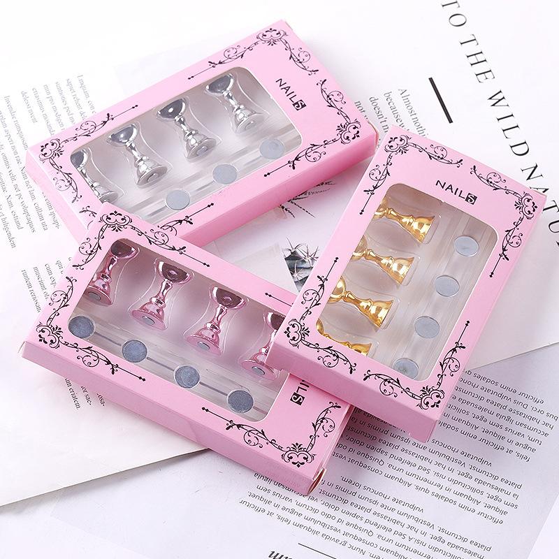 5/30pcs/Set Magnetic Nail Holder False Nail Tip Practice Stand Crystal Base Holder Nail Art Display For Art Salon DIY & Practice