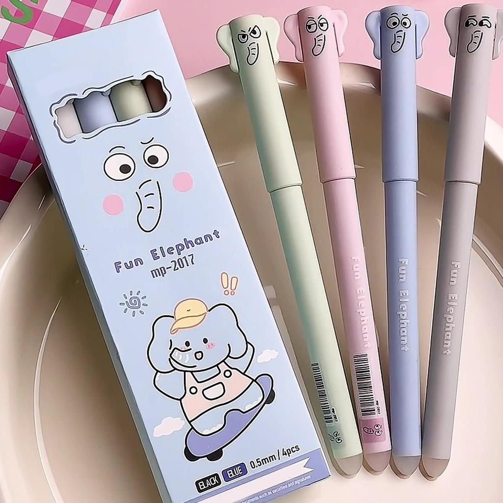 4Pcs Creative Animal Pattern Ballpoint Pens Funny Themed Copywriting Ballpoint Pens School Office Stationery Writing Supplies