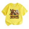 Kids Boys Girls 100% Cotton Crew Neck Short Sleeve T-Shirt, Funny 99 Nights In The Forest Cartoon Print Casual Soft Tee Tops for Children Daily Wear