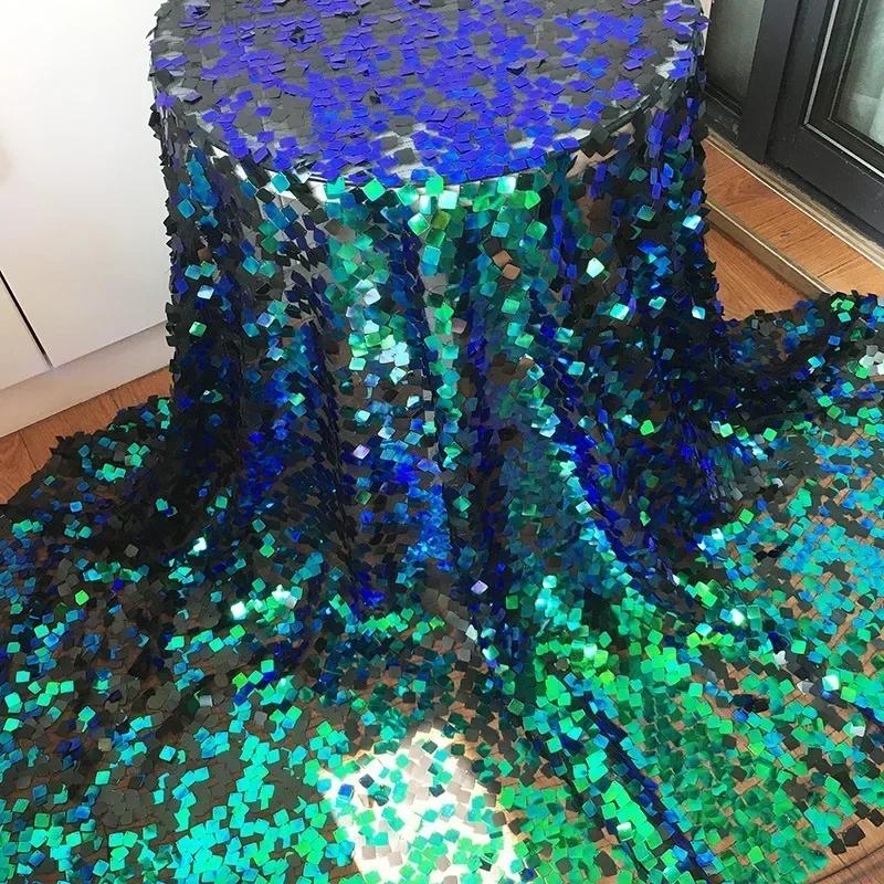 18mm Fish Scale Sequin Embroidered Fabric Photography Live Broadcast Background Decoration Cloth Stage Costumes Production