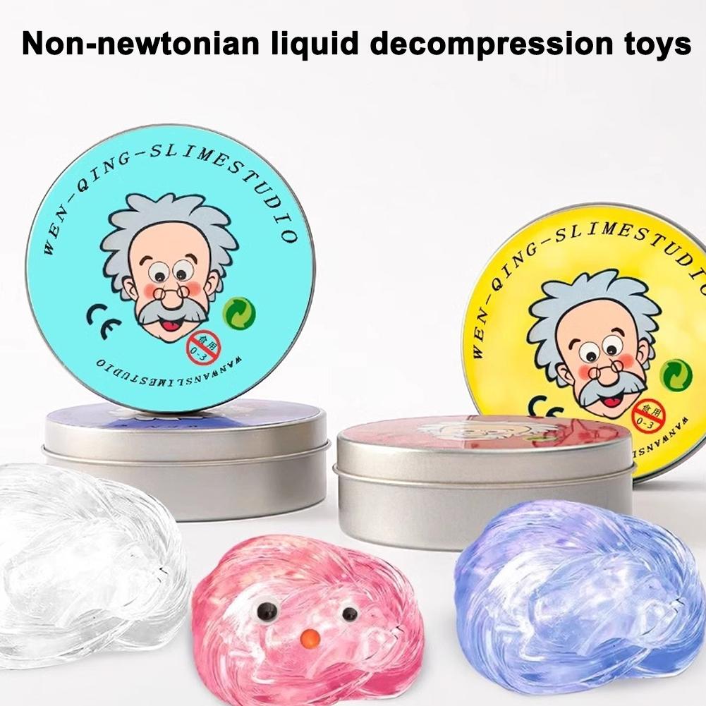 Chameleon Non-Newtonian Fluid Slime Liquid Glass Bouncy Mud Colorful Stretchy Crystal Slime Kids Fidget Stress Relief Toy