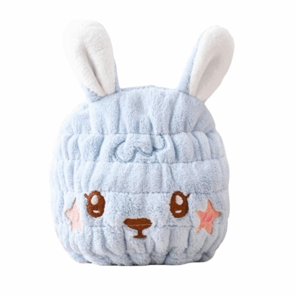 Creative Children s Dry Hair Cap Thickened Hair Drying Towel Elastic Round Cap  Birthday Gift синий