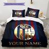 Bologna Fc Custom Name Pattern Bedding Quilt Set Quilt Cover Pillowcase Home Birthday Gift(1 * duvet cover + 2 * pillowcase, without core)