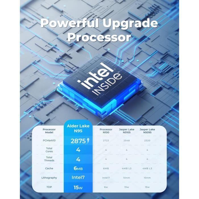 Mini PC - NiPoGi - AK1 PLUS - Intel Alder Lake N95 - 16 GB DDR4 - 512 GB SSD - 4K 60Hz