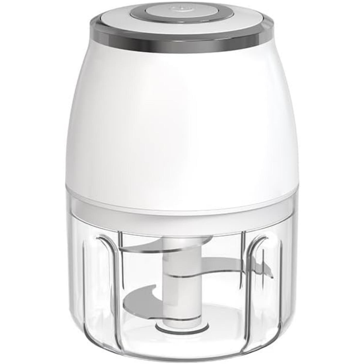 Electric Garlic Chopper, Mini Portable Food Processor, Garlic Grinder Masher for Onion, Ginger, Chili, Fruit, Vegetable, Meat белый