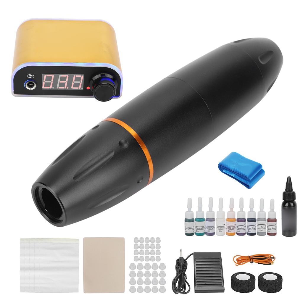 Professional Rotary Tattoo Pen Aluminium Alloy Liner Shader Complete Tattoo Machine Set for