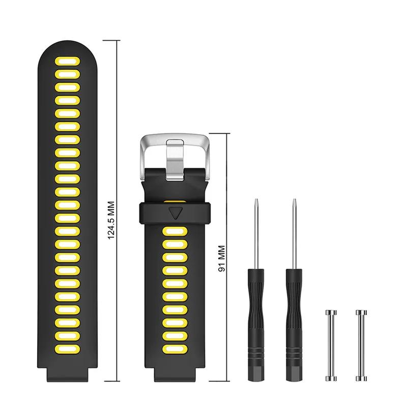 Classic 1pc Two-color Silicone Sports Leisure Watch Band for Garmin Forerunner 220/ 230/ 235/ 735xt Series Smartwatch Accessories