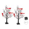 LED Christmas Tree Light with Cardinals Glowing Vintage Tree Decor Red Bird Trees Light Tabletop Festive Lights for Home Office Party