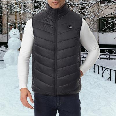 Unisex Beheizbare Weste USB Heizjacke 3 Temperaturmodi 2 Zonen Weste Mantel Stehkragen Winddicht Isoliert Elektrischer Thermomantel
