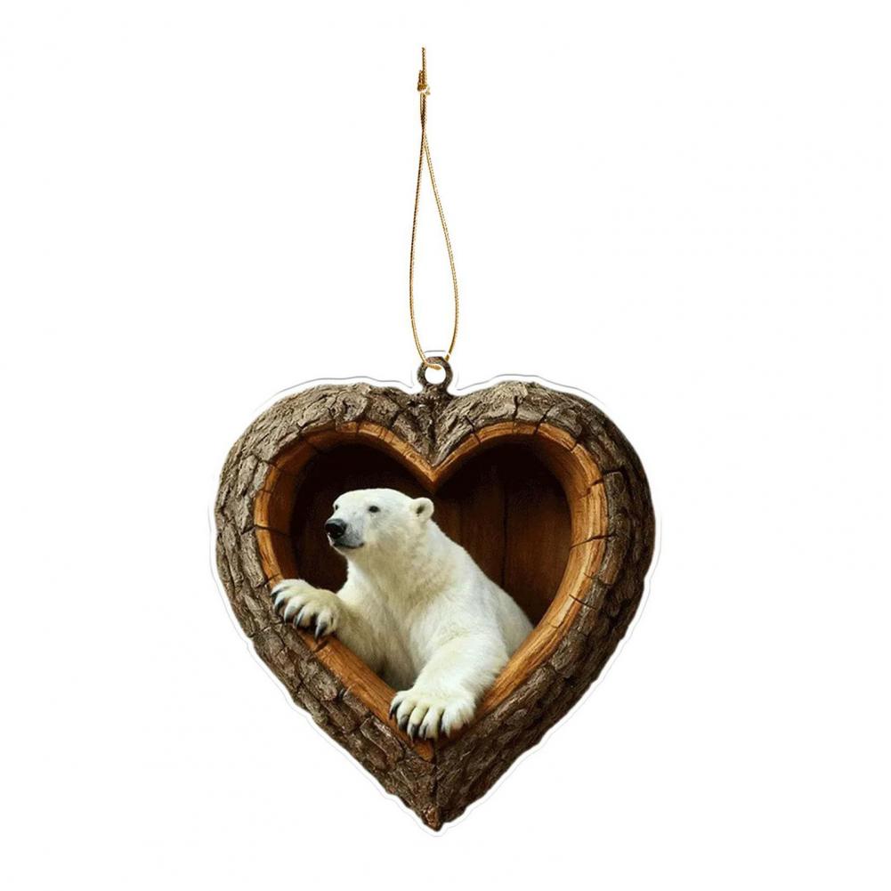 Christmas Ornaments 2D Acrylic Fox Eagle Birds Ornament Woodland Hanging Pendant for Xmas Tree Home Party Decor