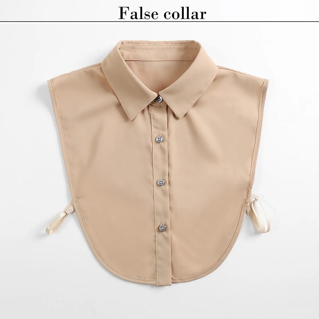 Nová šifonová falešná límečková halenka Vintage jednobarevná odnímatelný límeček Dámská košile kravata límeček halenka top falešný límeček