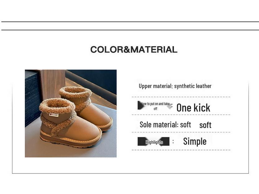 2024 Winter-Schneestiefel für Kinder – Warmer Samt, Kurzer Stil für Jungen & Mädchen, Kleinkind Outdoor Baumwollschuhe