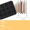 CHEFMADE 12-Cup Donut and Madeleine Pan, Perfect for Cupcakes, Brownies, Cookies, and Non-Stick Cakes, Black, 32.5*25.7*2.2cm