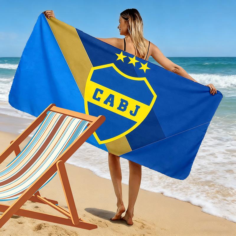 Club Atletico Boca Juniors3 Print Beach Towel, Large Soft Quick Dry Towel for Beach Camping Swimming