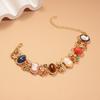 Resin Retro Enamel Bangle Flower Women's Hand Bracelet Light Luxury Baroque Bracelet  Women Girl