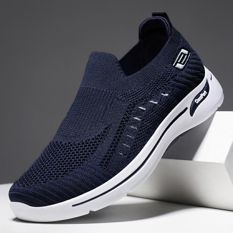 Shoes Men's 2025 Spring New Men's Shoes Casual Men's Flying Weaving Running Shoes Cloth Shoes Breathable Couple Sneakers Men's