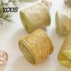 Premium Mesh Ribbon for Ornament Making 2.5" x 2.2 Yards Gold Sheer Christmas Tree Decoration and Decorative Crafts Gift Wrapping, Translucent Fabric
