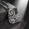 Vintage Jewelry Triangular Celtic Knot Crescent Moon Pendant Necklace