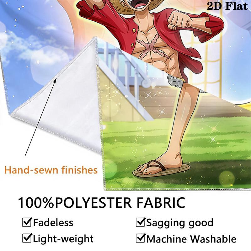 Arazzo da Parete Monkey D Luffy di One Piece Appeso Estetico alla Parete Coperta in Tessuto Stampato Arazzi Decorativi per Camera da Letto Soggiorno Decorazioni per la Casa