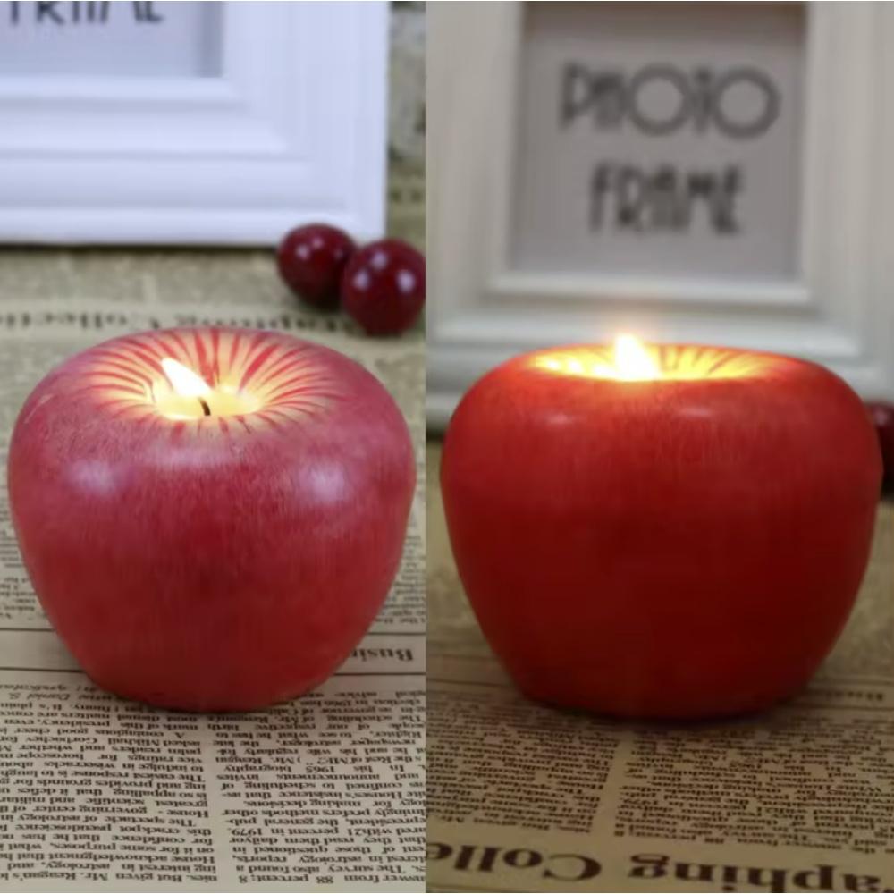 Creative Apple Candle Christmas Christmas Eve Gift Fruit Candle Birthday Christmas Holiday Gift PartyFruit Candle Decoration