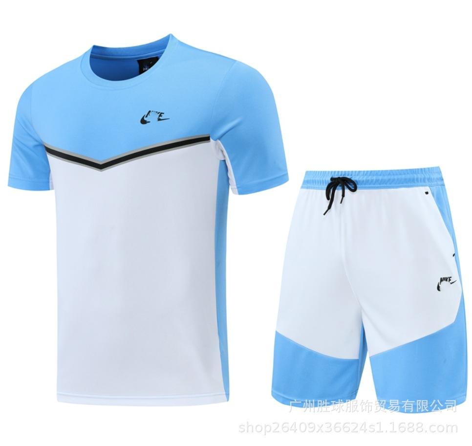 Nk Tuta da Allenamento Pantaloncini a Maniche Corte Casual, Maglia da Calcio, Maglia di Classe, Maglia Sportiva Fitness da Corsa per il Commercio Estero
