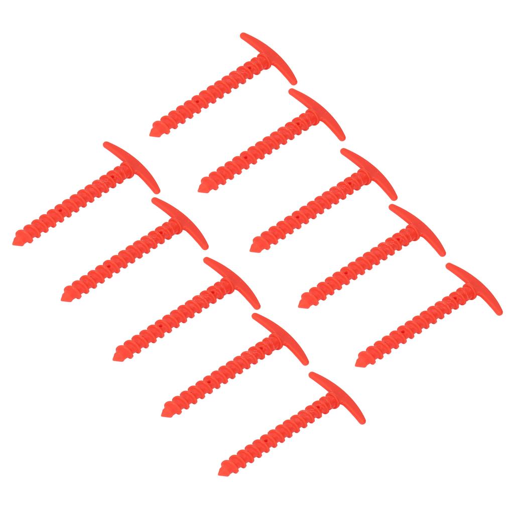 10Pcs Tent Stakes Plastic 5.7in T Shape Spiral Ground Stake Anchors Pegs for Tarps Canopy Camping Hiking