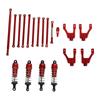 RC Car Modification Parts for MN86 1:12 Full Scale Model Crawler RC Pull Rod Steering Rod Links with Shock Absorber Set