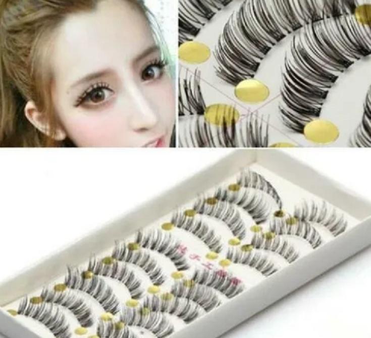 

1 коробка, 10 пар натуральных длинных толстых накладных ресниц, макияж, ресницы ручной работы 1