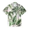 Men's Casual Loose Fit Hawaiian Print Short Sleeve Shirt Lightweight Breathable Summer Beachwear Button Down Shirt