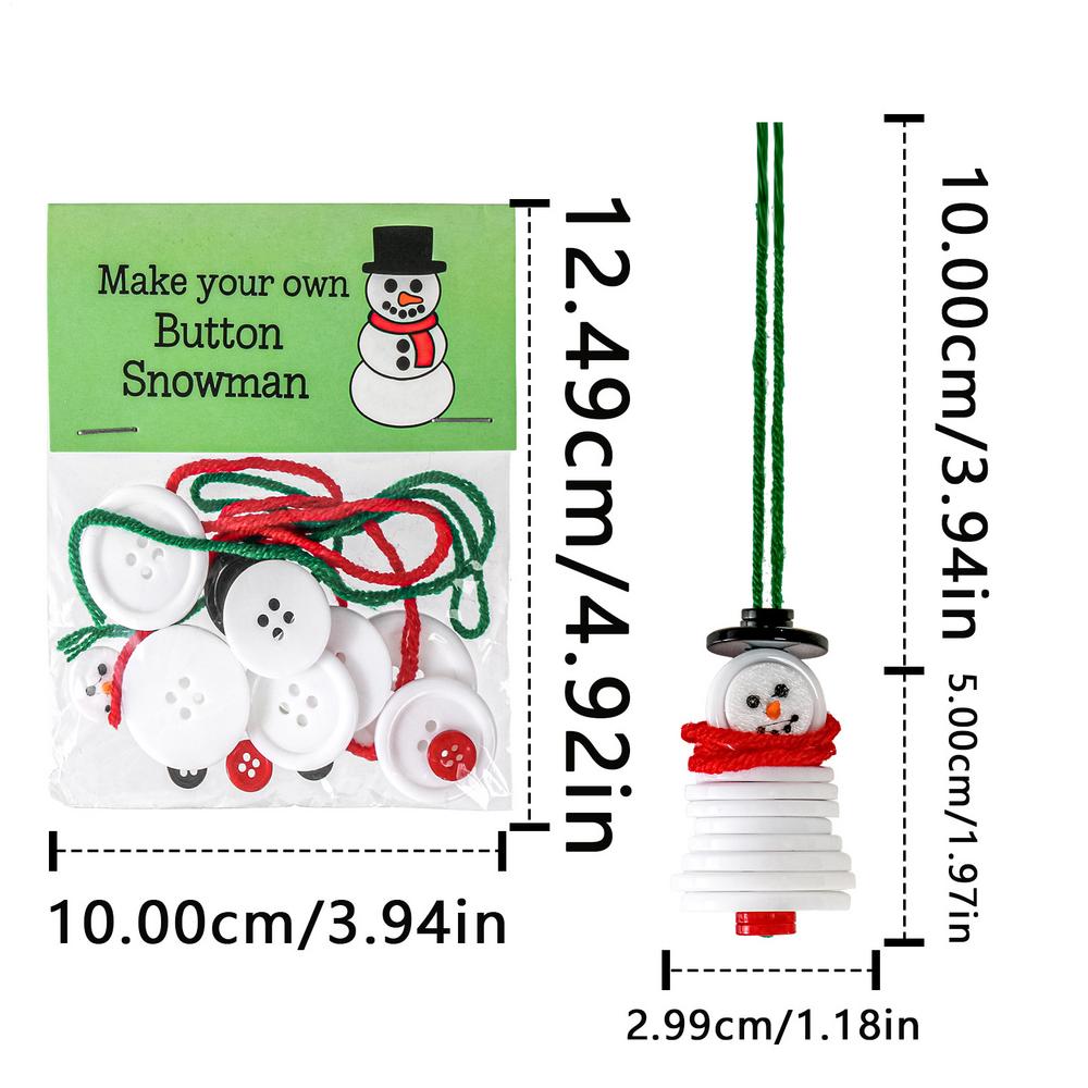 DIY Button Christmas Snowman Decoration Kit Interactive Hangable Cute Santa Claus Button Craft Button Christmas Tree Ornament