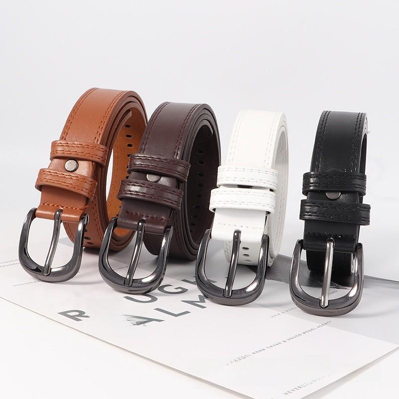 Trendy Pu Leather Belt For Women With Allhole Design And Metal Buckle For Spring 2024