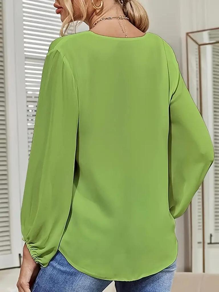 2024 V-Neck Tie-up Women's Fashion Shirt