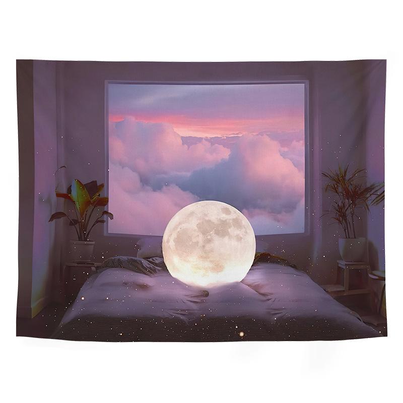 VIKAMA Atmospheric Landscape Tapestry Bedroom  Living Room Sofa Backdrop Guesthouse  Dormitory Decorative Hanging Tapestry