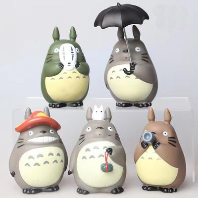 5 Stück Anime Miyazaki Hayao Serie Totoro Figur Mini Statue Niedliche Spielzeuge Raumdekorationen PVC Figuren Spielzeug Kindergeschenke Sammlerstücke Puppe